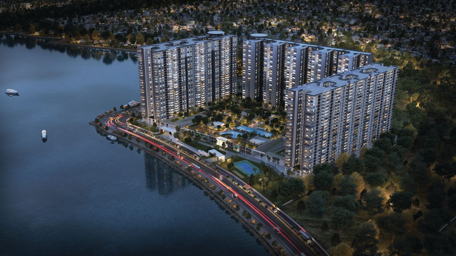 Purva Aerocity night elevation view at Chikkajala